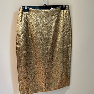 JCrew Collection Metallic Gold Pencil Skirt